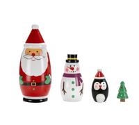 16cm Hand Painted Wooden Christmas Santa Festive Figurine Set Samuel Alexander Multi One Size