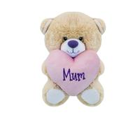 16cm Mum Teddy Bear Holding Age 3+ A Heart With Mum Written On It - Heart Teddy For Mum - Mothers Day - Birthday Gift For Mum - I Love You Teddy Bear (Pink)