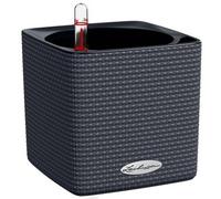 16Cm Planter, Slate Grey Plastic Lechuza Cube Color Self-Watering Square Flower Pot, Indoor Plant Pot, Garden Planter