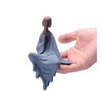 16cm Purple Clay Monk Buddha Sitting Statues Zen Creative Ornaments Home Decoration