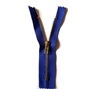16cm Royal Blue Zip Zipper for Trousers Jeans Handbag - No 4 Brass Closed End