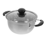 16Cm Stainless Steel Soup Pot with Glass Lid Versatile 1.1L Dual Handle Saucepan for Induction Cooking Perfect for Pasta Stews & Baby Meals
