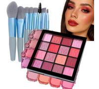 16Colourful Eyeshadow Palette with SoftBlendable Matte,PinkEyeshadowPalette | Shimmer & Glitter Powder,Bright Eyeshadow Palettes for Women,Warm Pink Burgundy Rose Mauve Shades,Highly Pigmented