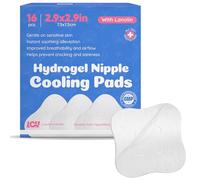 16CT Hydrogel Nipple Pads for Breastfeeding with Lanolin by Livaclean Health, Nursing Pads for Soothing Sore Nipples, Cooling Nipple Pads for Hydration, Breastfeeding Essentials