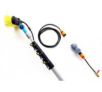 16ft-20ft-24ft Telescopic Water Fed Window Cleaning Pole, Solar panel Conservatory Cleaner, 16ft Hose Fed High Reach Extended Extendable Brush Kit