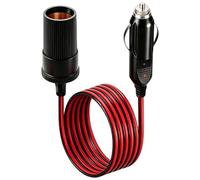 16FT/5M Car Cigarette Lighter Extension Cord 16AWG Heavy Duty Male Plug