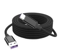 16ft/5m Extra Long USB C Cable 6A 120W USB-A to Type C Cable Fast Charger Nylon Braided Cord for PS5 Xbox Series S for Samsung Galaxy Note LG Moto Google Switch Camera and Other USB-C Device Black
