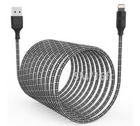 16FT Extra Long USB A to Lightning Charger Cable for iPhone, Apple MFi Certified Charger Cord, 5M Fast Charging Nylon Braided Charge Cord for iPhone 14 Pro Max/14/13Pro/12/11/X/XS/XR/8/7/6/iPad, Black