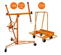 (16ft Hoist & Trolley) Plasterboard Lifter Drywall Hoist Trolley 11ft 16ft Panel Board Industrial