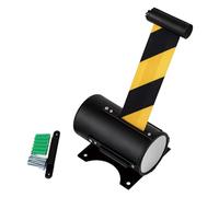16ft Wall Mounted Retractable Crowd Control Barriers, Line Dividers for Crowds, Black Yellow Caution Belt for Grocery, Retail Store, Stadium