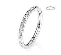 16G Arrow Designed Conch Earring Septum Ear Cuff Helix Clicker Hinged Segment Ring Nose Rings Silver 316L Surgical Steel Seamless Clicker Ring 8mm Cartilage Lobe Tragus Hoop Daith Piercing Jewellery