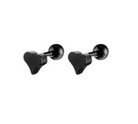 16g Black Heart Love Screw Back Small Stud Earrings for Women Simple Cute Stainless Steel Little Mini Cartilage Tragus Piercing Sleeper Studs Hypoallergenic for Sensitive Ears Daughter Xmas 5mm, S