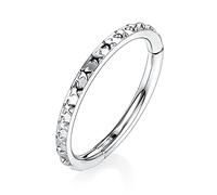 16G Conch Hoop Earrings Helix Jewellery Septum Ring seamless Clicker Nose Rings Silver 316L Surgical Steel Hinged Segment 6mm Cartilage Earrings Hoop Daith Lobe Piercing Jewellery Five-Pointed Star