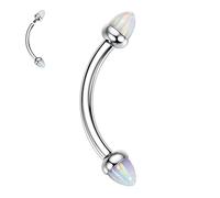16G G23 Titanium Eyebrow Barbell Rings Piercing Jewellery - Curved Belly Button Ring Cone Opal Bars Navel Rings Tongue Ring Rook Daith Earrings Lip Ring 6mm