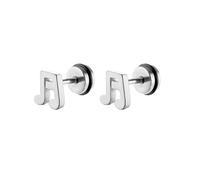 16g Music Note Tiny Small Stud Earrings for Women Men Teen Girls Cartilage Tragus Cute Simple Stainless Steel Screw Back Little Studs Sleeper Piercing Post Fashion Jewelry Xmas Holiday Gifts (Silvery)