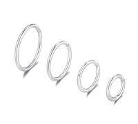 16g Nose Septum Rings: Helix Cartilage Daith Tragus Earring Piercing Ring Hoop, Surgical Steel Nose Ear Clicker Rings Piercing Jewelry For Women Men 6mm 8mm 10mm 12mm, 1.2*(6,8,10,12)mm-4PCS