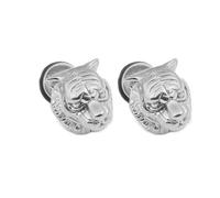 16G Punk Tiger Head Earrings for Men Women Stainless Steel Hypoallergenic Cartilage Studs Gothic Biker Animal Screw Back Earring Halloween Party Fashion Accessories Forest King Edgy Jewelry, S, Metal