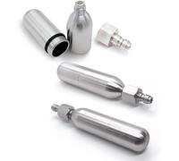 16g Refillable CO2 Cartridge Stainless Steel Reusable CO2 Cartridge New Type Leak-Resistant Design for Bike Tire Inflation, Soda Maker & Portable Coffee Maker with 8mm Male Plug & 3/8"-24UNF Thread