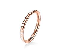 16G Septum Clicker Ring Daith Earrings Conch Jewellery Seamless Clicker Ring Side Pyramid Surgical Steel Rook Tragus Cartilage Conch Piercing Jewellery Small Hoop Earring Nose Ring 6mm Rose Gold