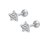16g Sparkling Cubic Zirconia Stainless Steel Stud Earrings Tragus Helix Conch Cartilage Ear Piercing (Star 2)