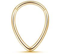 16G Tear Septum Ring Surgical Steel Dice Earrings, Gold Septum Jewelry for Septum Piercing, Septum Clicker Dice Piercing Jewelry 16 Gauge 8mm, 16G-8mm, Stainless Steel, No Gems