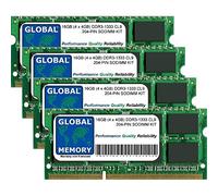 16GB (4 x 4GB) DDR3 1333MHz PC3-10600 204-PIN SODIMM MEMORY RAM KIT COMPATIBLE WITH LAPTOPS/NOTEBOOKS