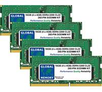 16GB (4 x 4GB) DDR4 3200MHz PC4-25600 260-PIN SODIMM MEMORY RAM KIT COMPATIBLE WITH LAPTOPS/NOTEBOOKS