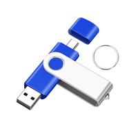 16GB Type-C & USB2.0 Flash Drive 1PCS, EASTBULL 2-in-1 FAT32 USB C Flash Drive Bulk Type-C Thumb Drives OTG Memory Sticks Compatible with Smartphones, Computers, Tablets, Mac (Blue, 16GB)