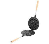 16Holes Walnut Cookie Mold, Non Stick Aluminium Alloy Walnut Cookie Maker with Detachable Handle Pastry Baking Tool Cookies Assorted Maker for Making Nut Cakes, Waffles 44×19×2CM (Black)