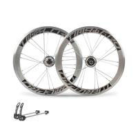 16in 349 Folding Bike Wheelset 40mm Aluminum Alloy Rim 100/135mm Disc Brake | Quick Release Front Rear Wheels, 7/8/9/10/11 Speed Cassette