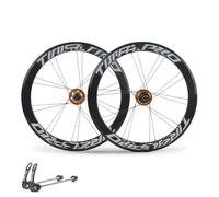 16in 349 Folding Bike Wheelset 40mm Aluminum Alloy Rim 100/135mm Disc Brake | Quick Release Front Rear Wheels, 7/8/9/10/11 Speed Cassette