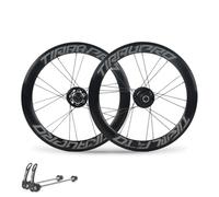 16in 349 Folding Bike Wheelset 40mm Aluminum Alloy Rim 100/135mm Disc Brake | Quick Release Front Rear Wheels, 7/8/9/10/11 Speed Cassette