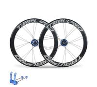 16in 349 Folding Bike Wheelset 40mm Aluminum Alloy Rim 100/135mm Disc Brake | Quick Release Front Rear Wheels, 7/8/9/10/11 Speed Cassette
