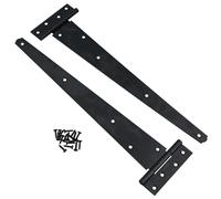 16in / 400mm Heavy Duty T Tee Hinges for Shed + Garden Gates Black Finish 2pc