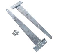 16in / 400mm Heavy Duty T Tee Hinges for Shed + Garden Gates Zinc Plated 2pc