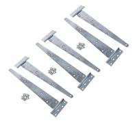 16in / 400mm Heavy Duty T Tee Hinges for Shed + Garden Gates Zinc Plated 6pc