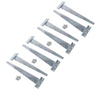 16in / 400mm Heavy Duty T Tee Hinges for Shed + Garden Gates Zinc Plated 8pc