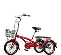16in Adult Tricycle Three Wheel Bike High Carbon Steel Frame 3 Wheel Bikes with Large Basket for Seniors Women Men Outdoor Sports Cycling Pedalling