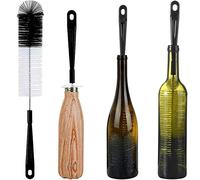 16in Extra Long Black Bottle Cleaning Brush Cleaner for Washing Narrow Neck Beer, Wine, Carafe, Yeti, Brewing Bottles