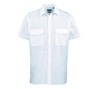 (16in, Light Blue) Premier Mens Short-Sleeved Pilot Shirt