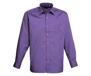 (16in, Purple) Premier Mens Poplin Long-Sleeved Shirt