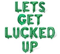16in St Patricks Day Party Decorations Balloons-Classic Shamrocks Green LETS GET LUCKED UP St Patricks day Inflatables Lucky Irish Balloons Decor Saint Patricks Day&Green party Decorations