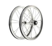 16inch 305 BMX Wheelset with 9T Sprocket, Single-Speed, Folding Bike V-Brake Wheel Set, Front 2 Rear 4 Bearing Hub, Bolt On, Aluminium Alloy Bike Rims