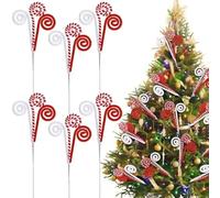 16inch Artificial Candy Flowers Christmas Tree Decor Spiral Foam 6pcs | Pastel pink blue green tones sturdy foam for lightweight use for ideal for wreaths and party scenes
