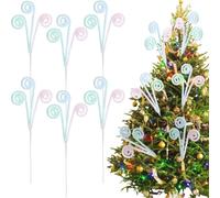 16inch Artificial Candy Flowers Christmas Tree Decor Spiral Foam 6pcs | Pastel pink blue green tones sturdy foam for lightweight use for ideal for wreaths and party scenes