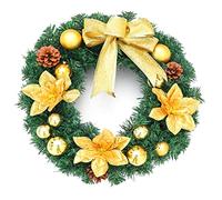 16inch Christmas Wreath For Front Door, Artificial Christmas Wreaths For Home Decor Indoor, Creative Wall Hanging Christmas Wreath, Holiday Christmas Party Decorations