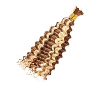 16inch P27/30/613 Boho Human Hair for Braiding,2 Bundles Braids Deep Wave Braidings Hairs