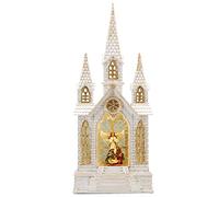 16Inch Snow Globe Nativity Church Lighted Christmas Snow Globe Lantern with 6H Timer Music, Christmas Snow Globe Swirling Angel Snow Globe Graduation/Christian/Christmas Home Decor Gift