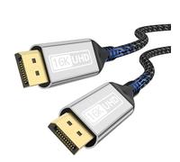 16K Displayport Cable 2.1.DP Cable 3M 16K@60Hz 10K@60Hz 8K@120Hz 4K@240Hz 165Hz 144Hz,DP Cable 80Gbps with HDR,FreeSync,G-Sync,DSC 1.2a,HDCP 2.2 compatible with PC,HDTV,gaming monitor,laptop,graphics