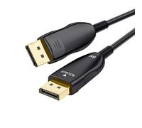 16K Fiber Optic DisplayPort Cable 2.1, 33ft Long Active DP Cable 54Gbps, 16K@30Hz, 8K@60Hz, 4K@240Hz, HDR, HDCP, DSC 1.2a, High Speed Optical Display Port Cord for Gaming/Monitor/Graphics Card/TV/PC